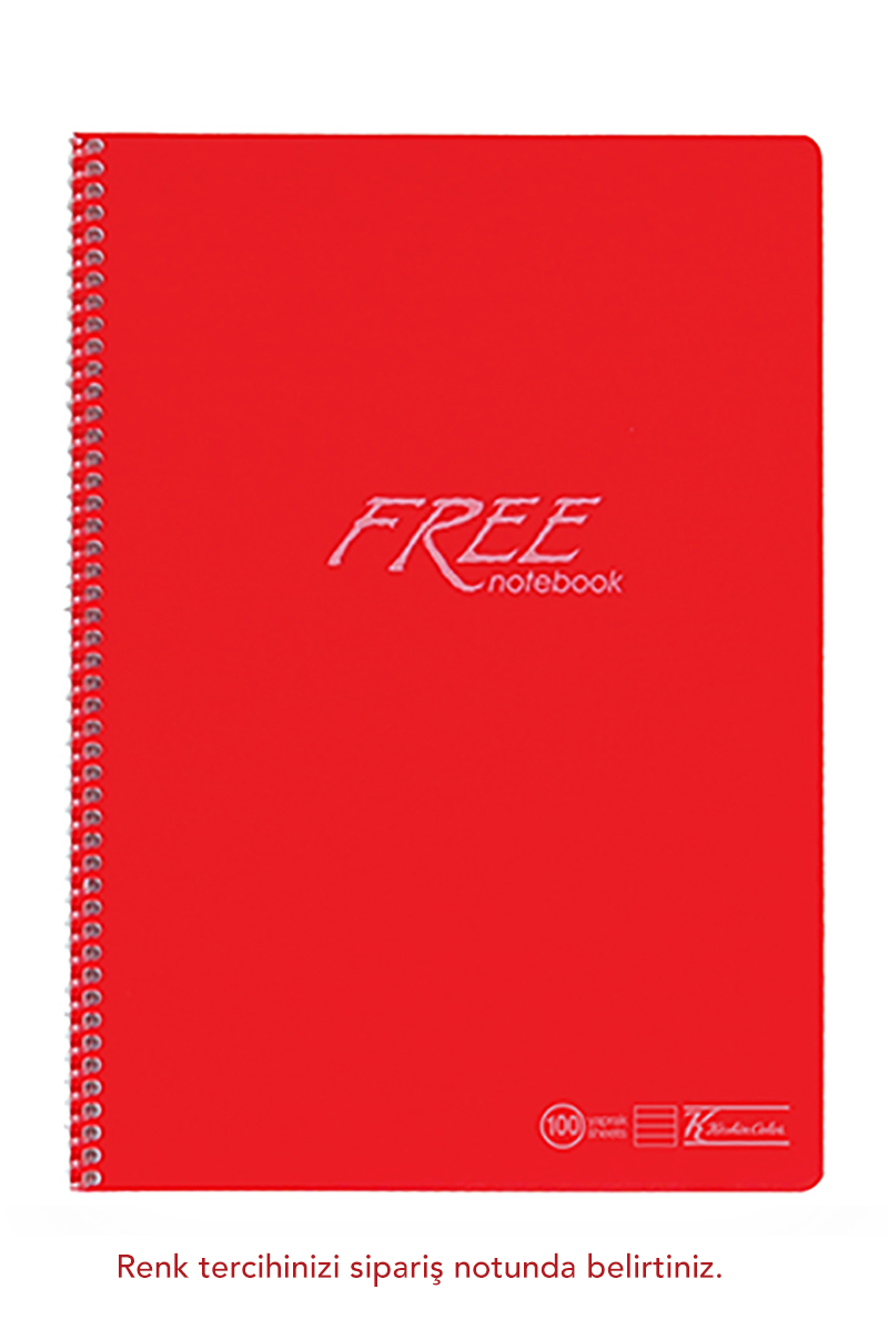 Keskin Color Free A4 100 Yaprak Çizgili PP Kapak Spiralli Defter