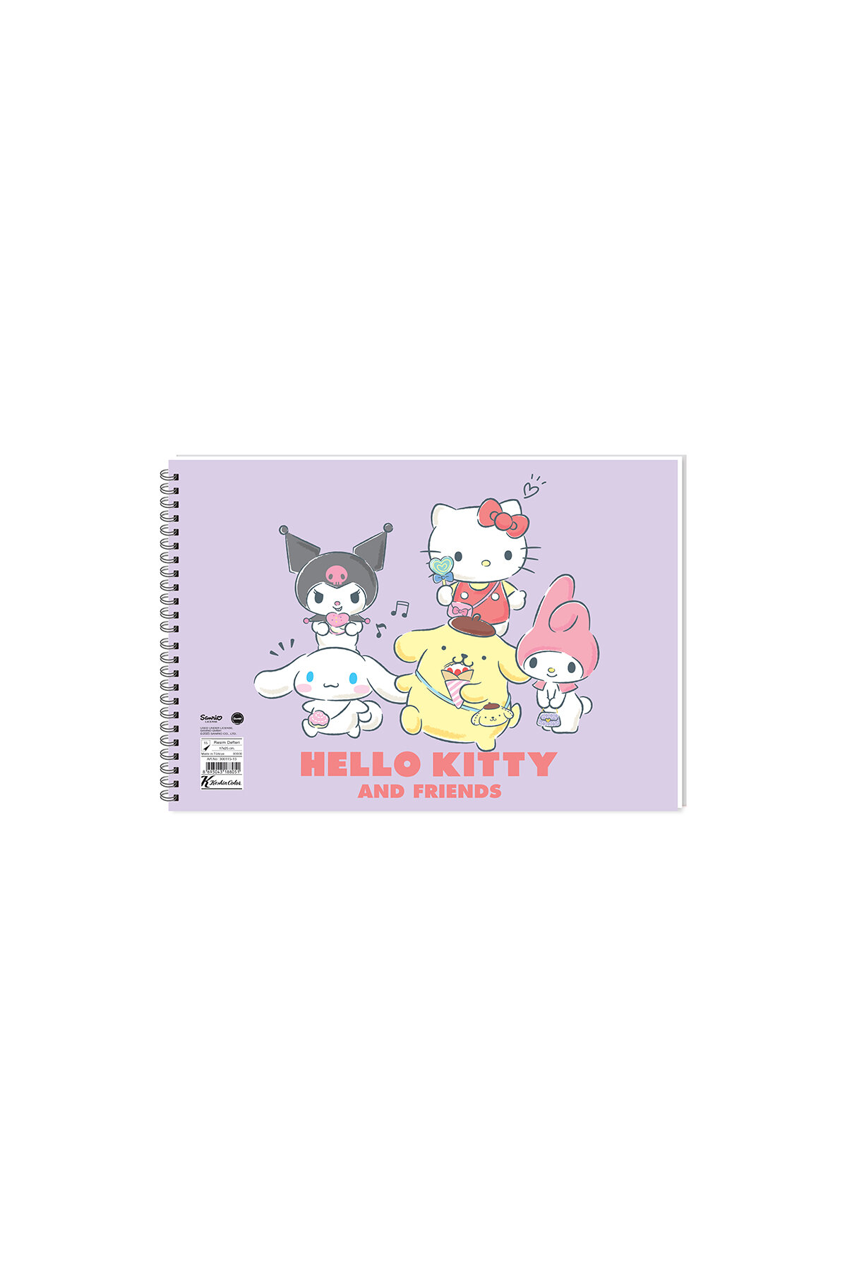 Resim Defteri Hello Kitty and Friends 17x25 cm 15 yaprak Spiralli