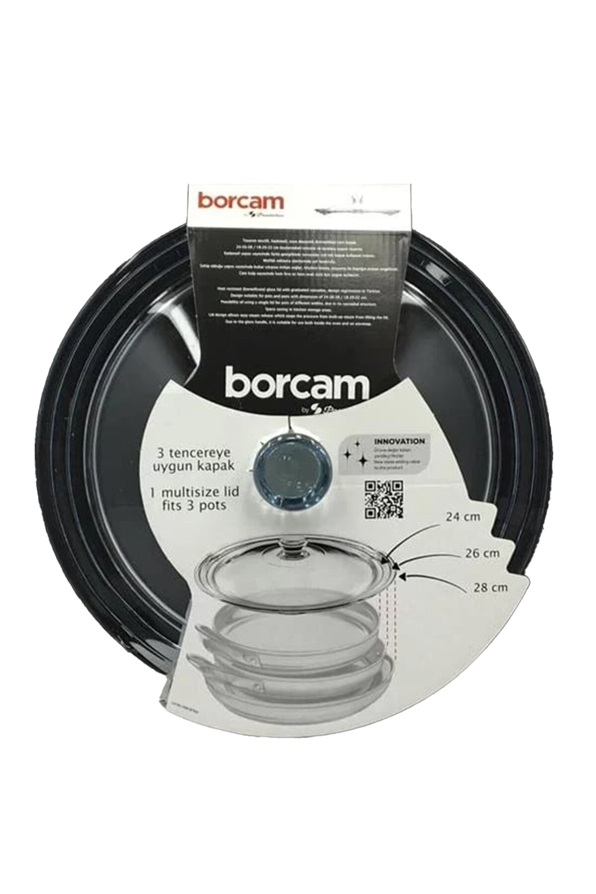Paşabahçe Borcam Tencere Kapağı 24-26-28 cm