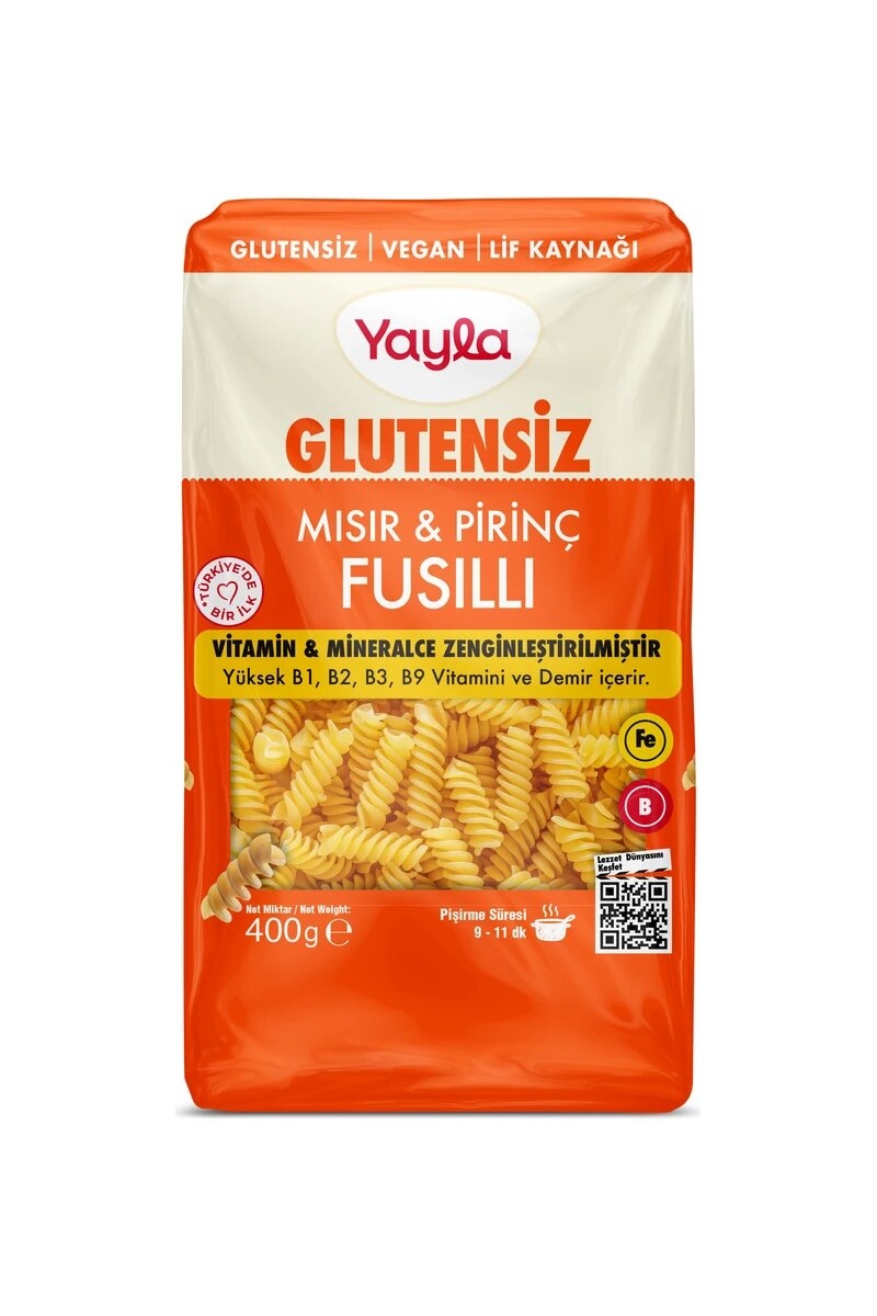Yayla Glutensiz Mısır ve Pirinç Fusilli Makarna 400 g