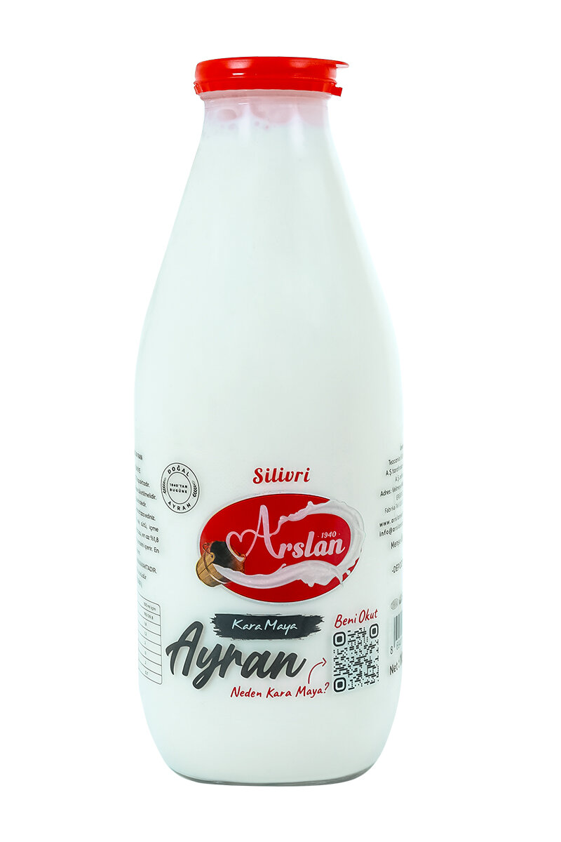 Silivri Arslan Cam Şişe Kara Maya Ayran 1 L