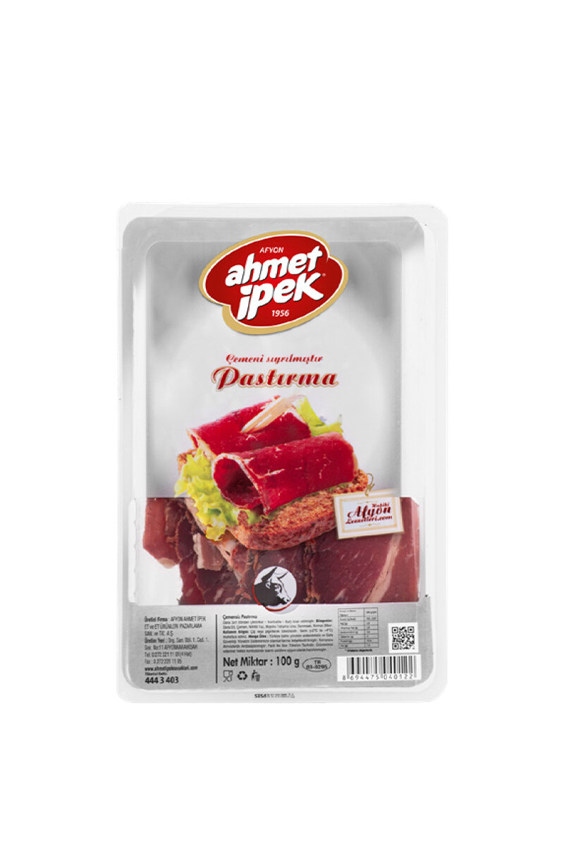 Ahmet İpek Çemensiz Özel Dilimli Pastırma 100 G