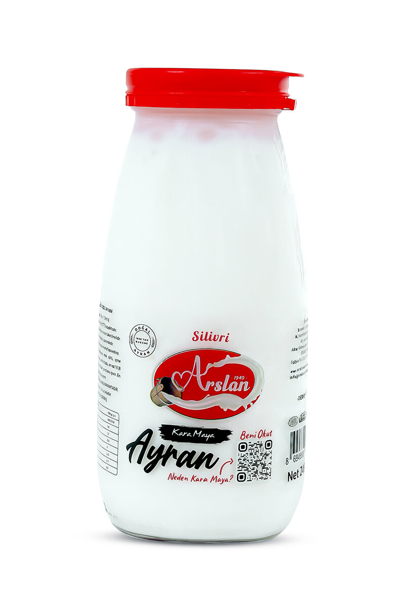 Silivri Arslan Cam Şişe Kara Maya Ayran 245 Ml