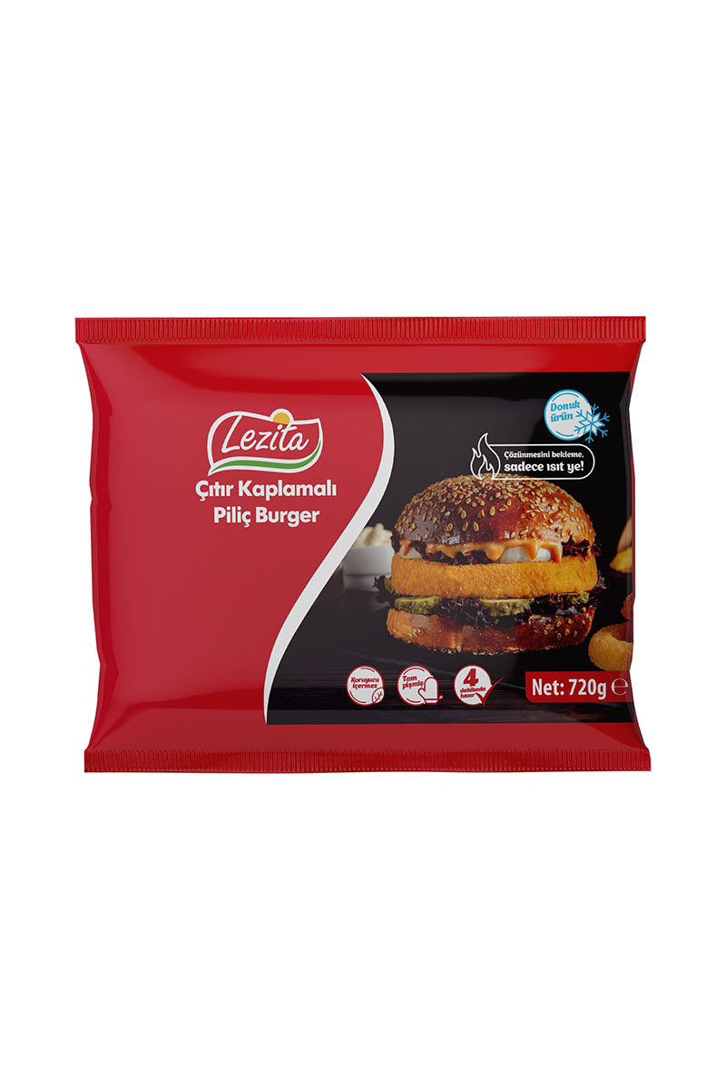 Lezita Dondurulmuş Piliç Çıtır Burger 720 G
