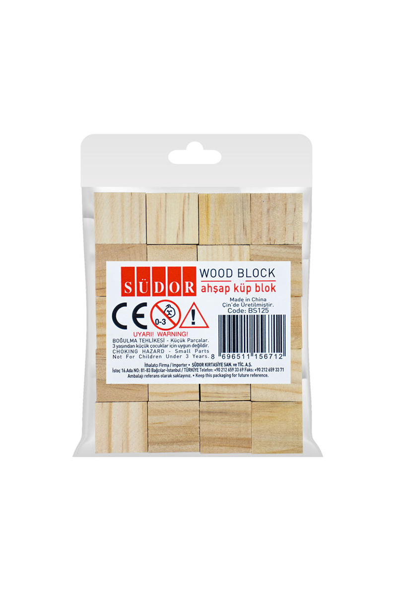 Südor Ahşap Küp Blok 20 Li Naturel