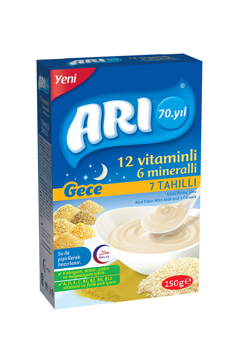 Arı Sütlü 7 Tahıllı Pirinç Unu (Gece) 250 g Mama