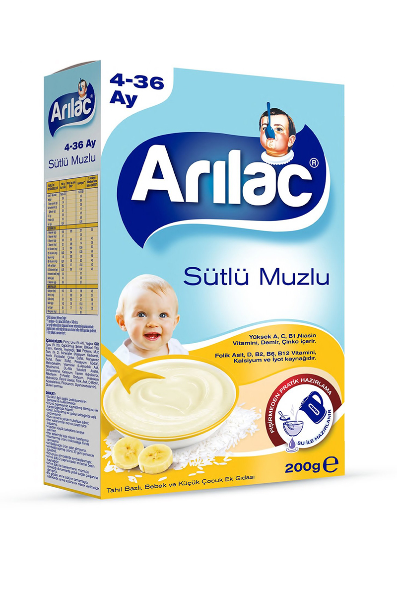 Arılac Ek Gıda Sütlü Muzlu 200 g Mama
