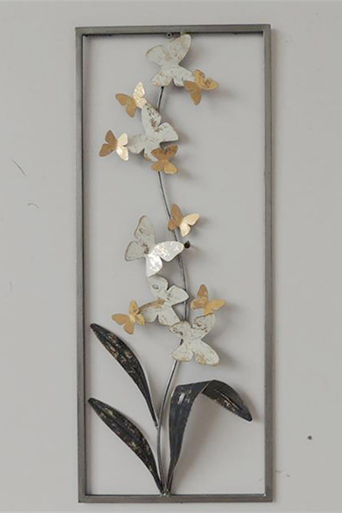 Sembol Kelebekli Metal Pano 25x61 cm