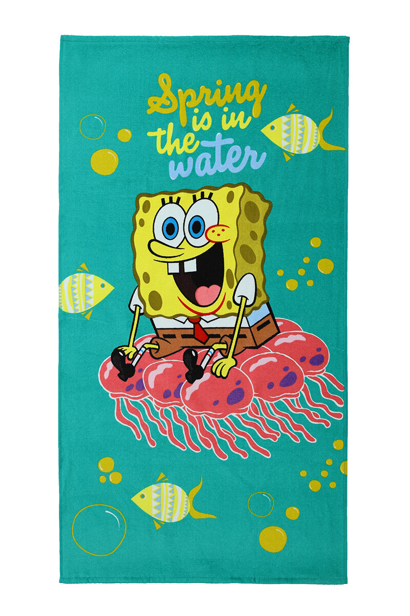 Özdilek Sponge Bob Water Lisanslı Kadife Plaj Havlusu 70x130 cm