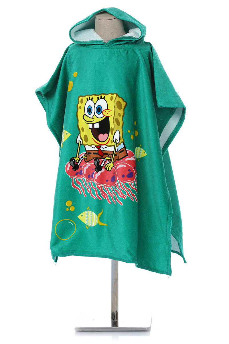 Özdilek Sponge Bob Spring Lisanslı Kadife Çocuk Panço 4/9 Yaş