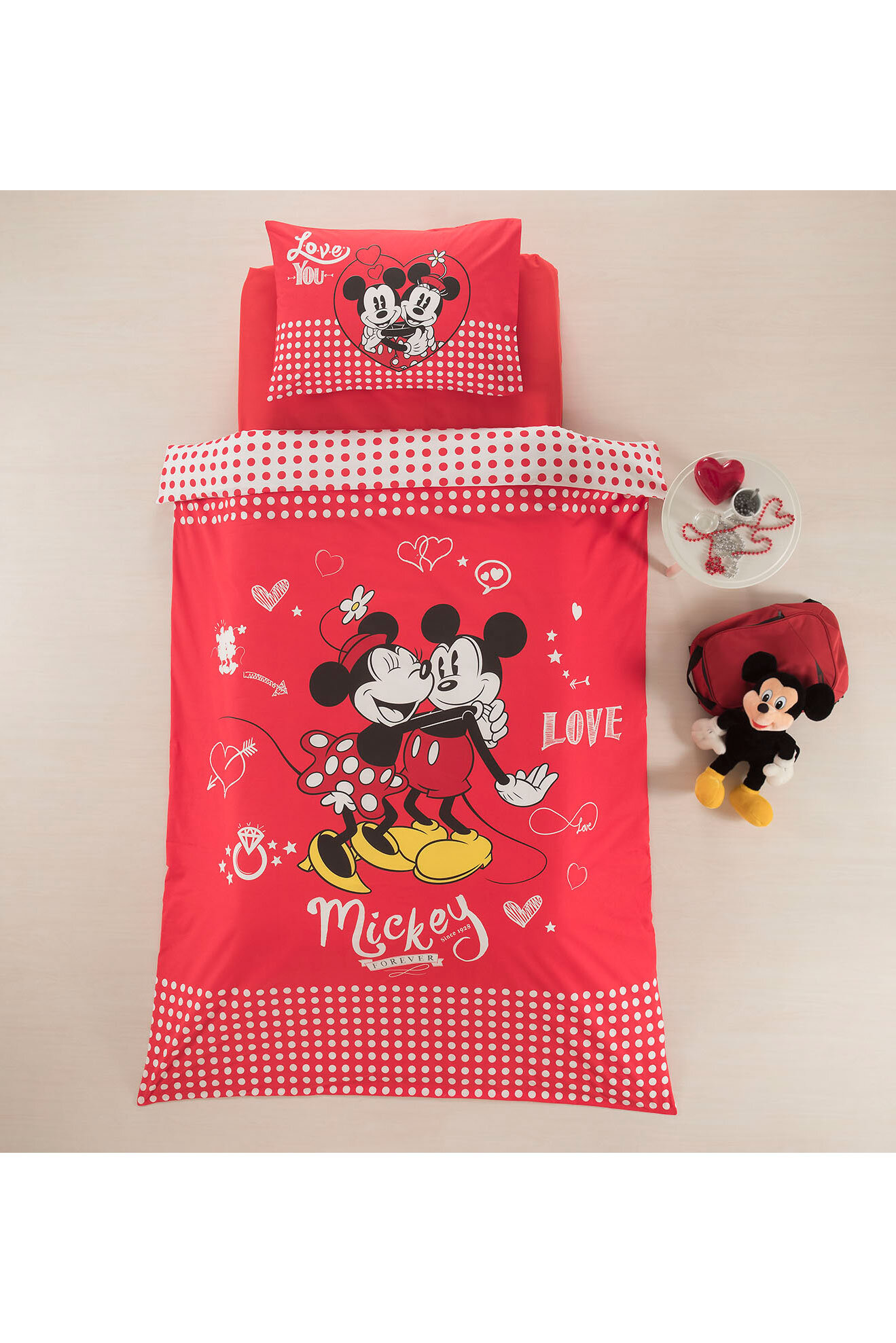 Özdilek Mickey Mouse Friends Love Tek Kişilik Disney Lisanslı Çocuk Nevresim Takımı