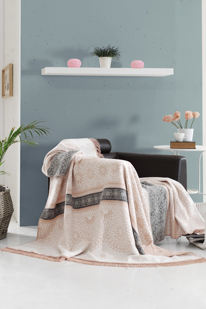 Özdilek Flower Fest Çift Kişilik Pamuklu Battaniye 180x220 cm