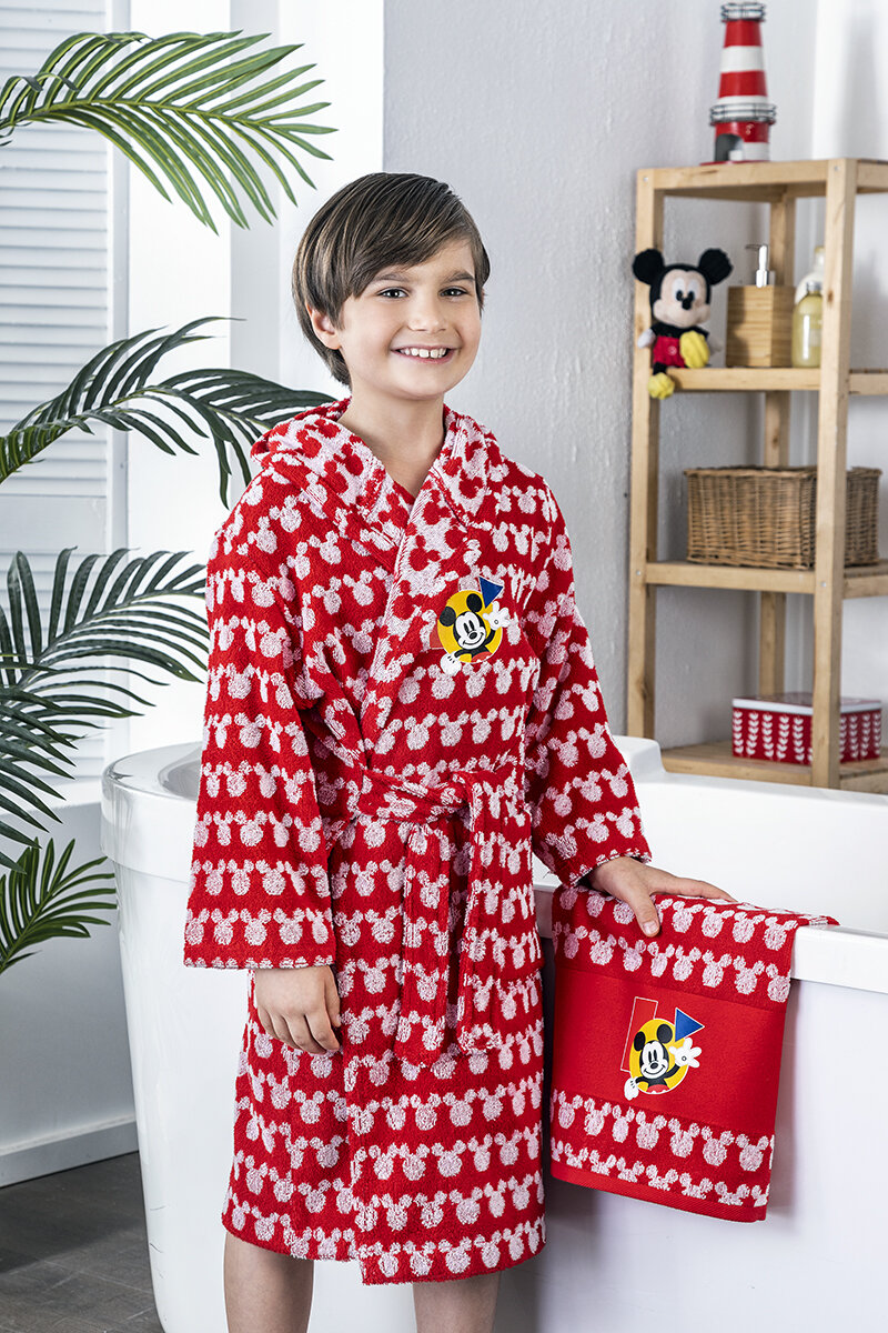 Özdilek Mickey Mouse Enjoy Disney Lisanslı Çocuk Bornoz Seti 5/6 Yaş