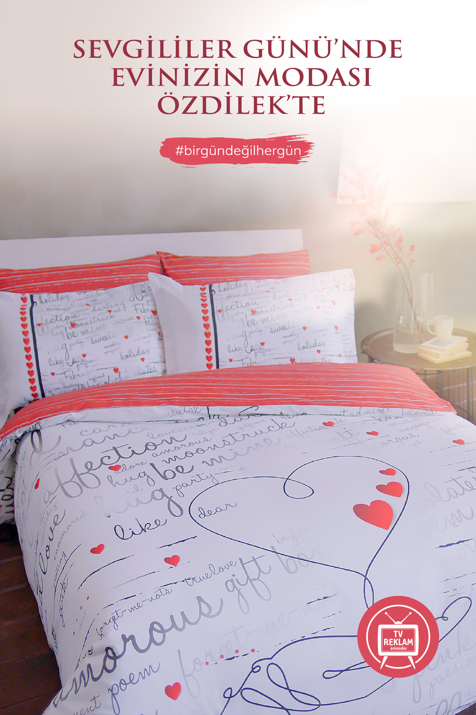 Özdilek Fall In Love Çift Kişilik Nevresim Takımı