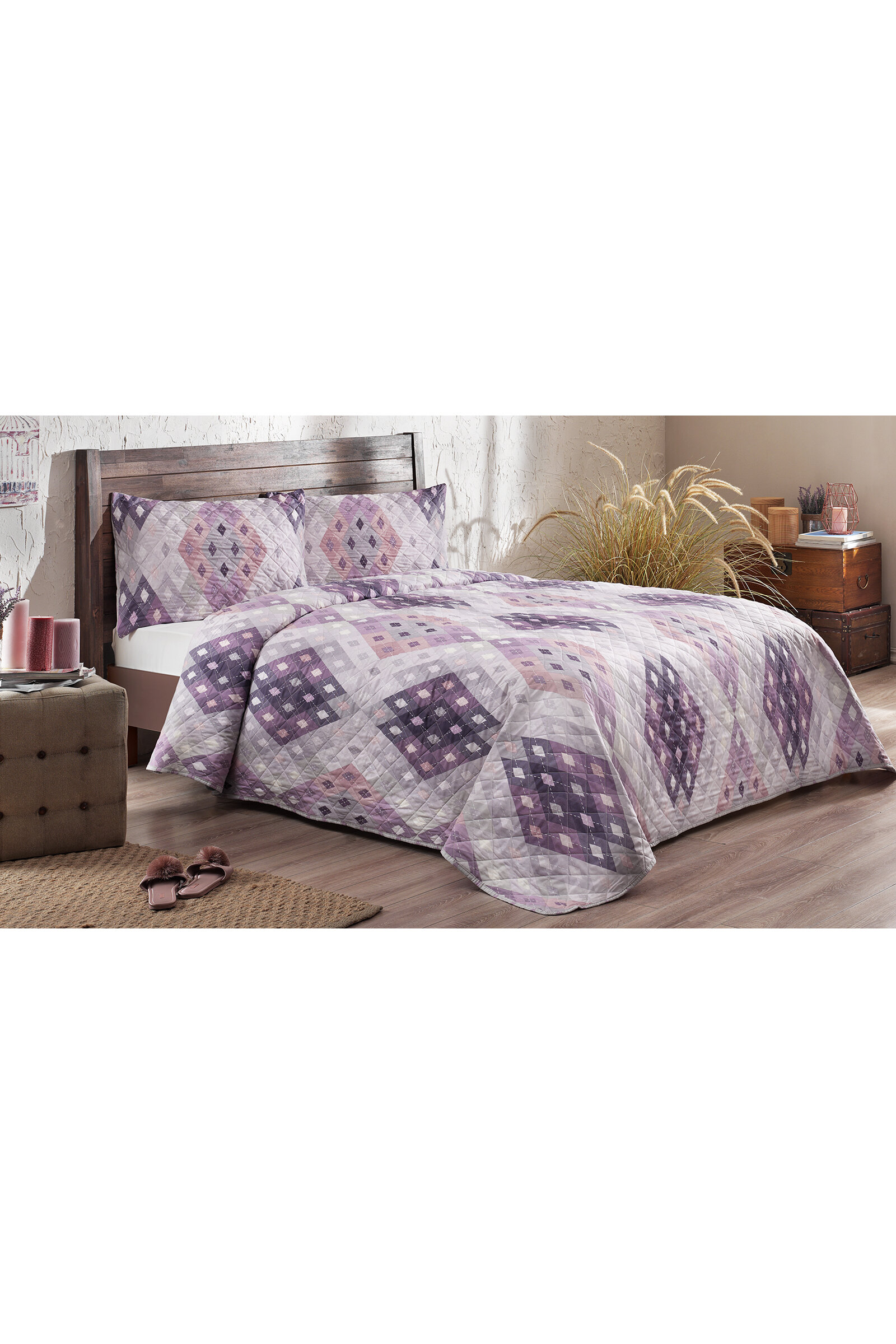 Özdilek Purple Diamond Çift Kişilik Yatak Örtüsü 230x250 cm