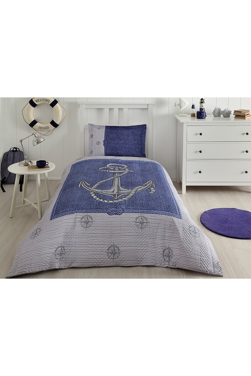 Özdilek Anchor Denim Tek Kişilik Kapitone Nevresim Takımı