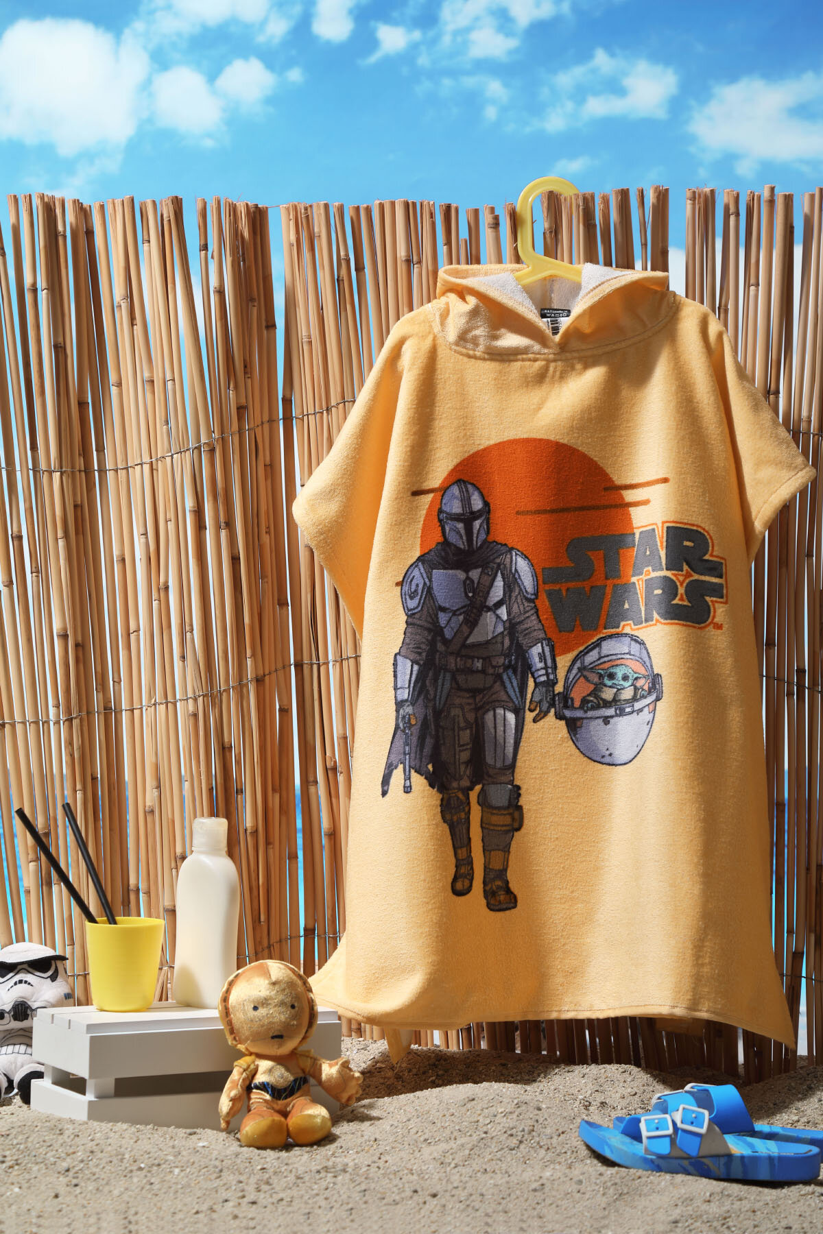Özdilek Starwars Mandalorian Disney Lisanslı Kadife Çocuk Panço 4/9 Yaş