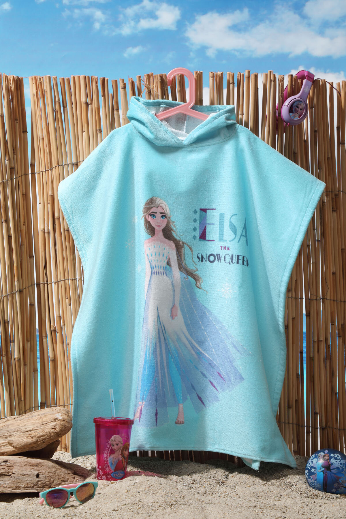 Özdilek Frozen Elsa Snow Queen Disney Lisanslı Kadife Çocuk Panço 4/9 Yaş