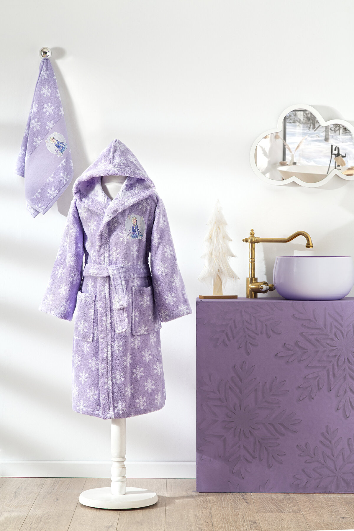 Özdilek Frozen Spirit Disney Lisanslı Çocuk Bornoz Seti 9/10 Yaş