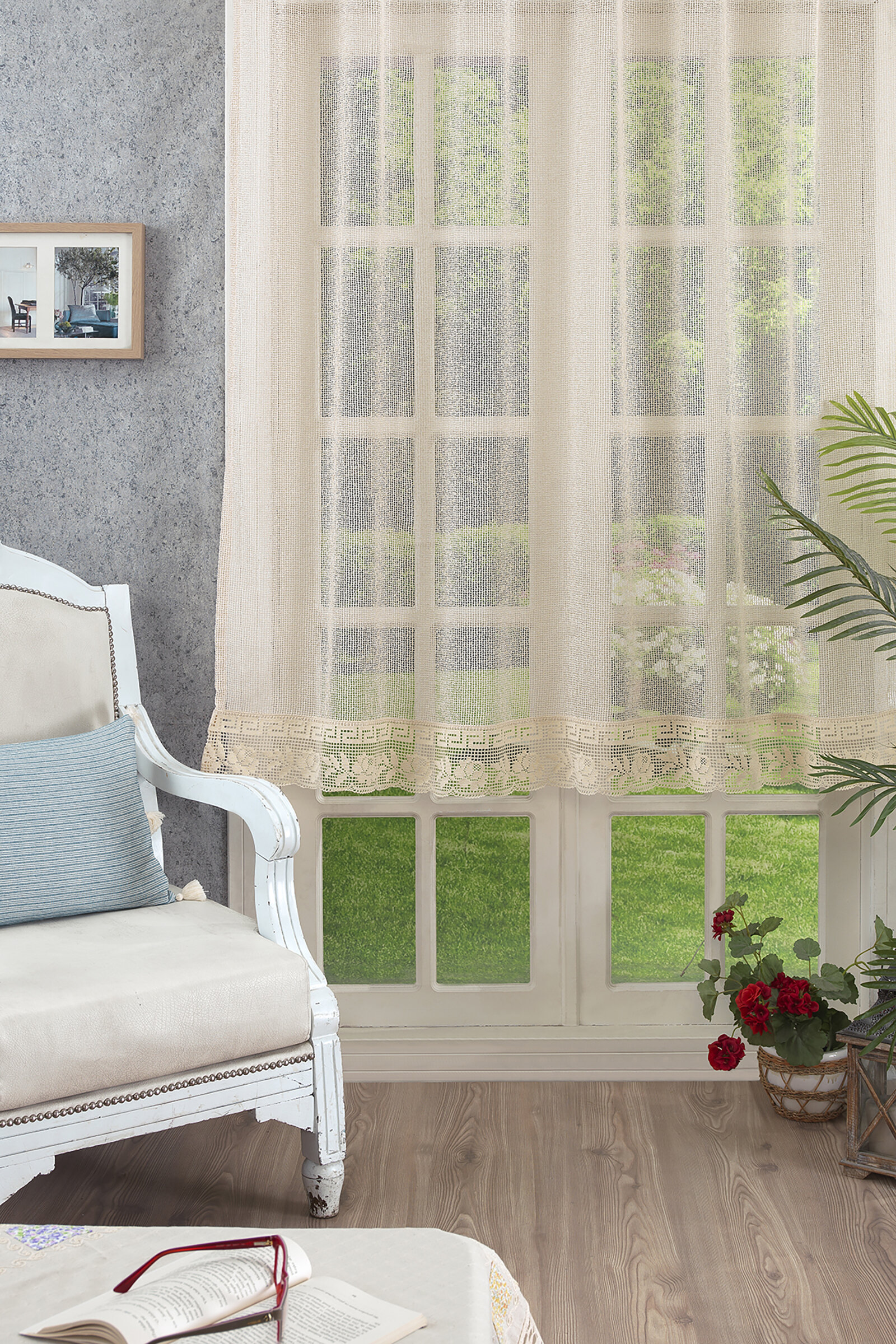 Floretta Dantelli Tül Perde PR028 160x180 cm