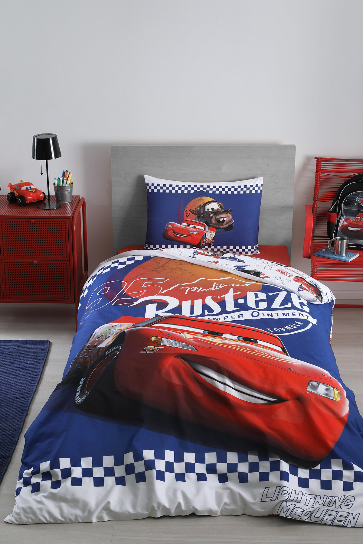 Özdilek Cars Cyber Tek Kişilik Disney Lisanslı Lastikli Çarşaf Çocuk Nevresim Takımı