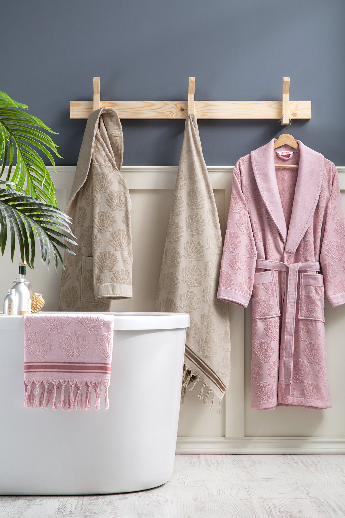 Özdilek Shell Line Şal Yaka Peştamal Bornoz