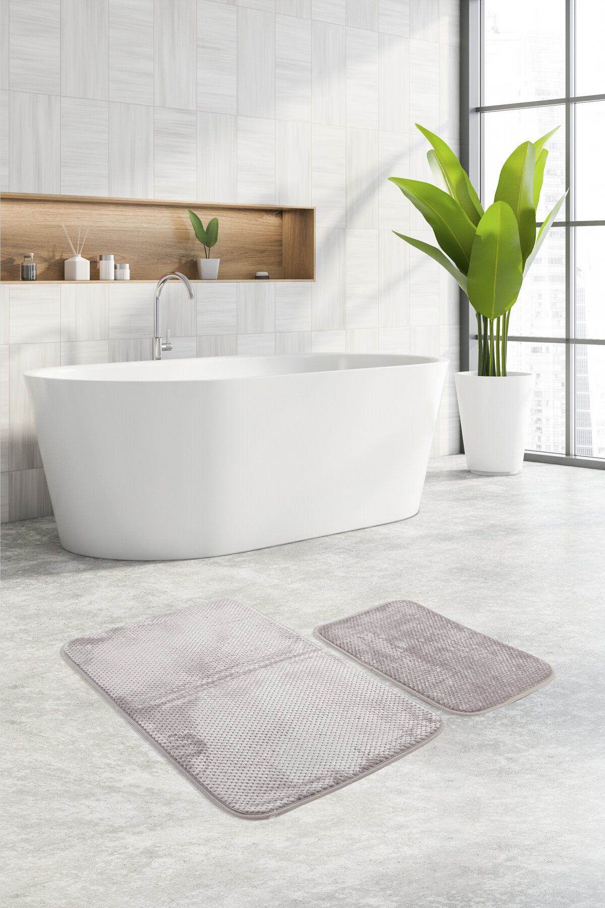 Özdilek Waffle 2'li Banyo Paspası