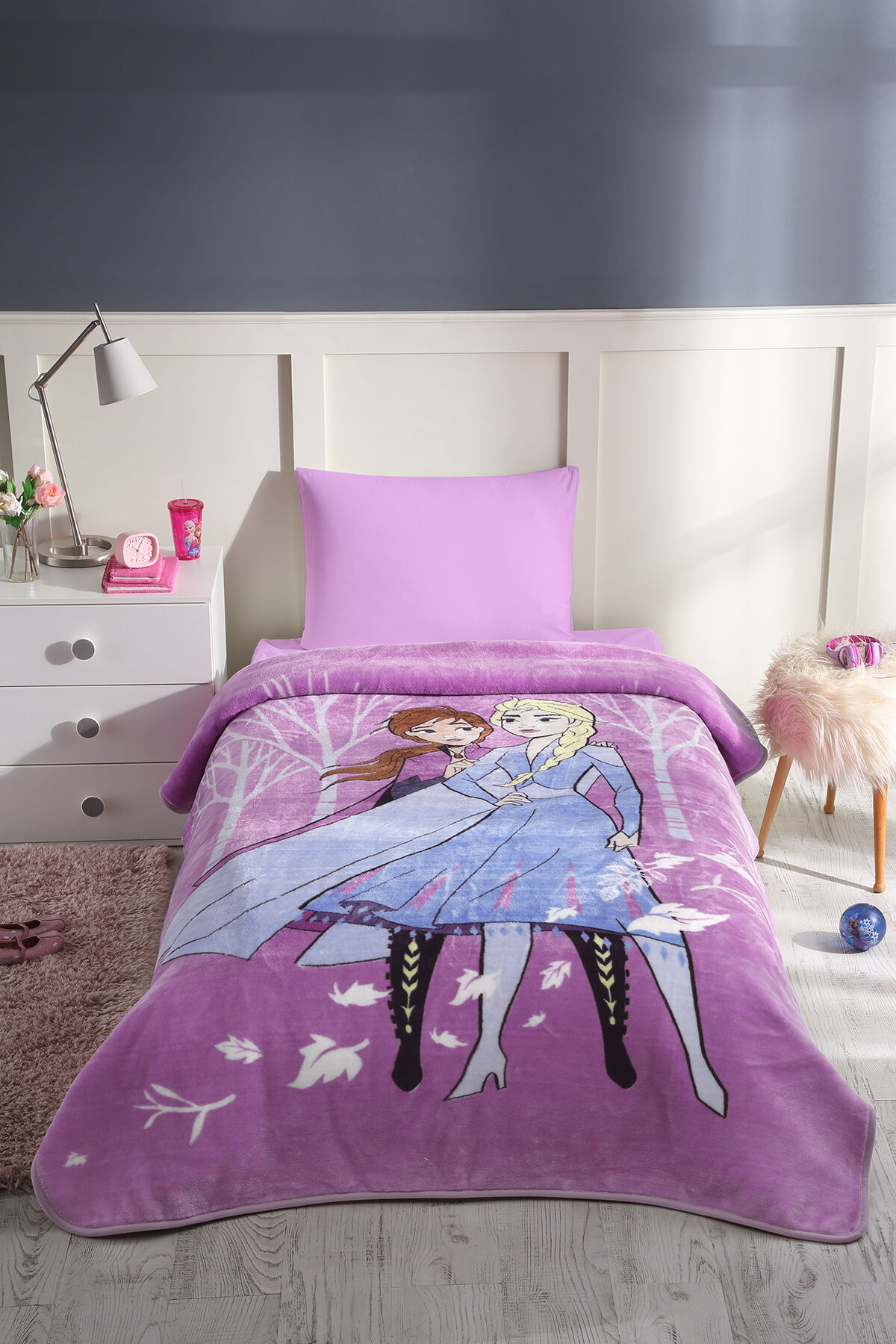 Özdilek Frozen Leaves Disney Lisanslı Tek Kişilik Çocuk Battaniyesi 160x220 cm