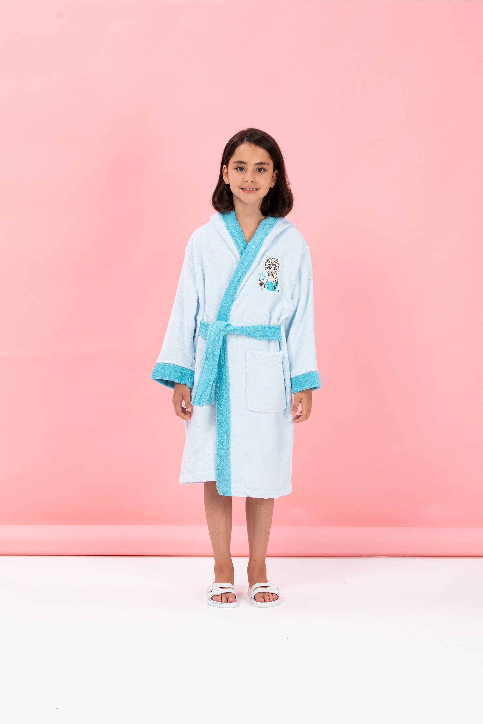 Özdilek Frozen Snowflake Nakışlı Disney Lisanslı Kapüşonlu Çocuk Bornozu 9/10 Yaş