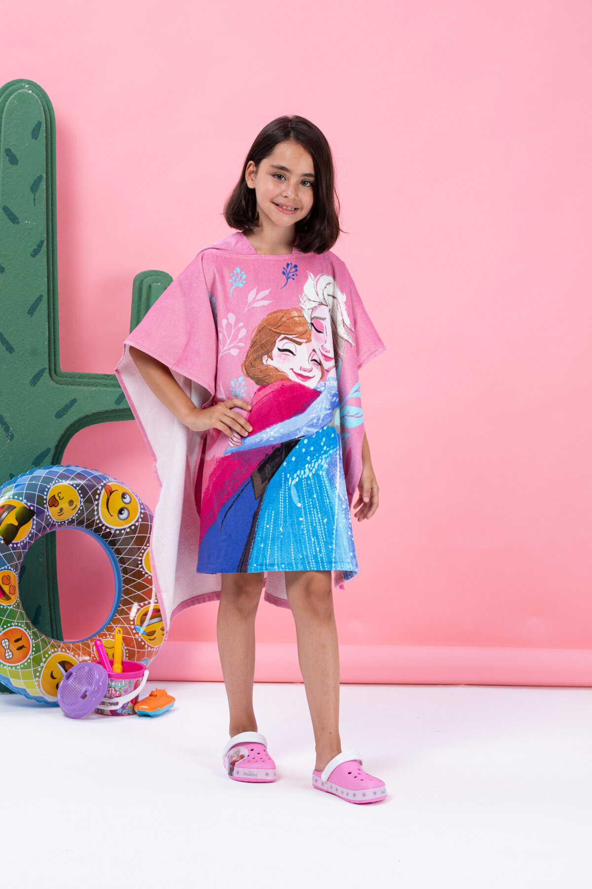 Özdilek Frozen Spring Disney Lisanslı Kadife Çocuk Panço 4/9 Yaş