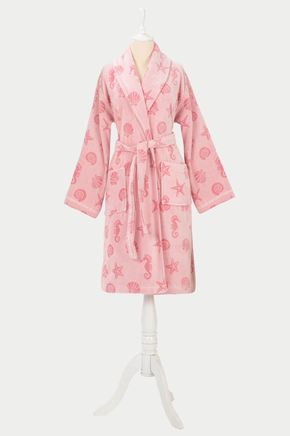 Özdilek Sea Shell Kadife Şal Yaka Bornoz