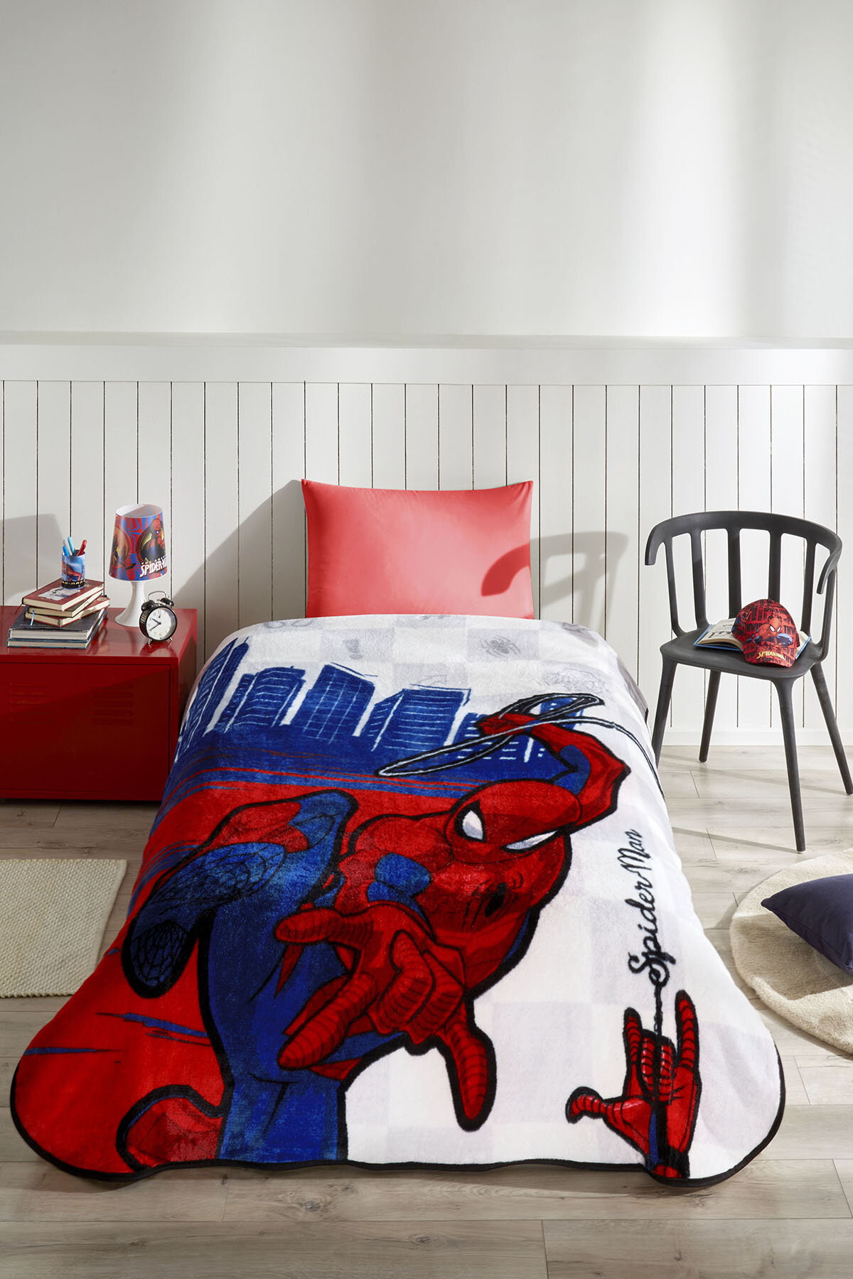 Özdilek Spiderman Blue City Lisanslı Tek Kişilik Çocuk Battaniyesi 155x215 cm