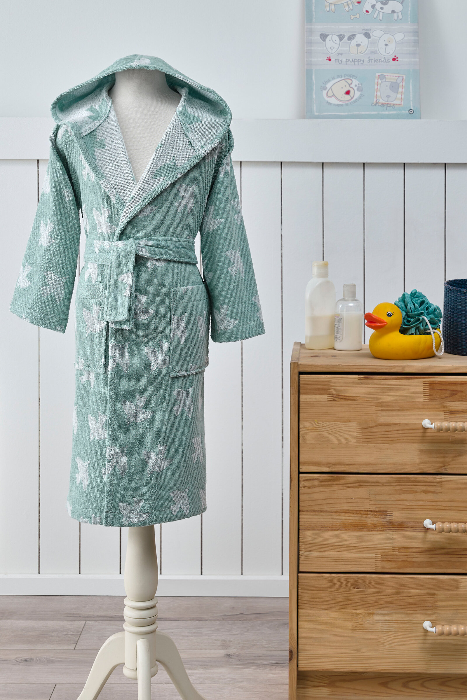 Özdilek Peace Birds Kapüşonlu Peştamal Çocuk Bornozu 7/8 Yaş