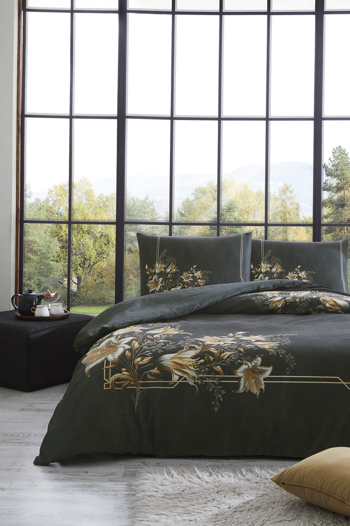 Özdilek Golden Lily Çift Kişilik Soft Life Saten Nevresim Takımı