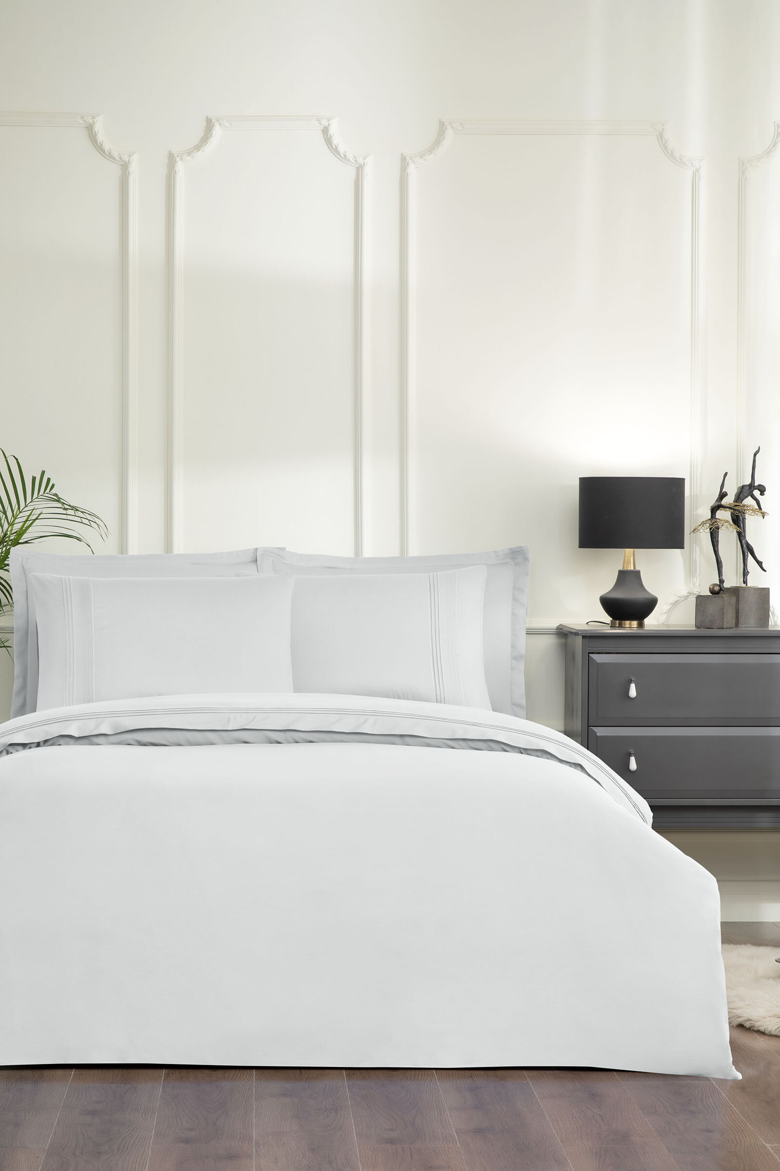 Sadem Organik Soft Line King Size Saten Nevresim Takımı