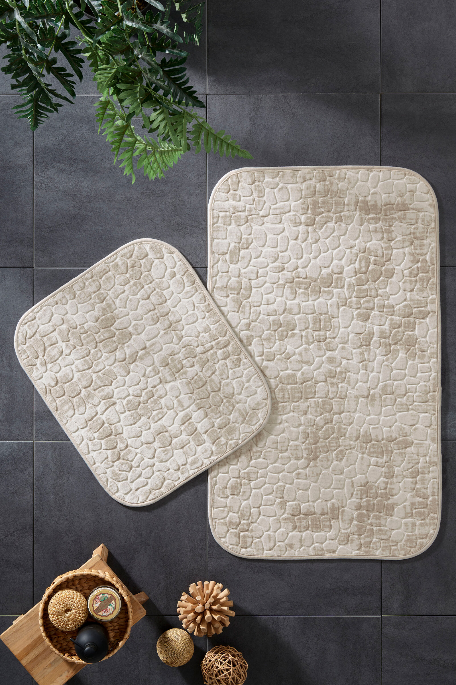 Özdilek Stone 2'li Embos Banyo Paspası