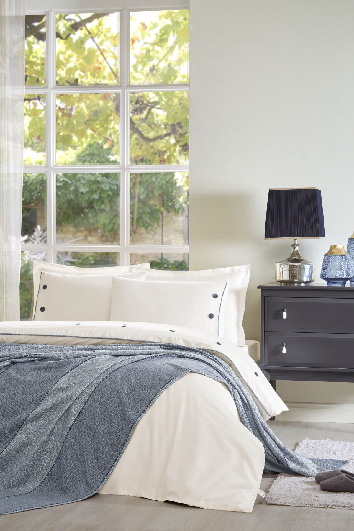 Özdilek Calais Çift Kişilik Yatak Örtülü Nevresim Takımı