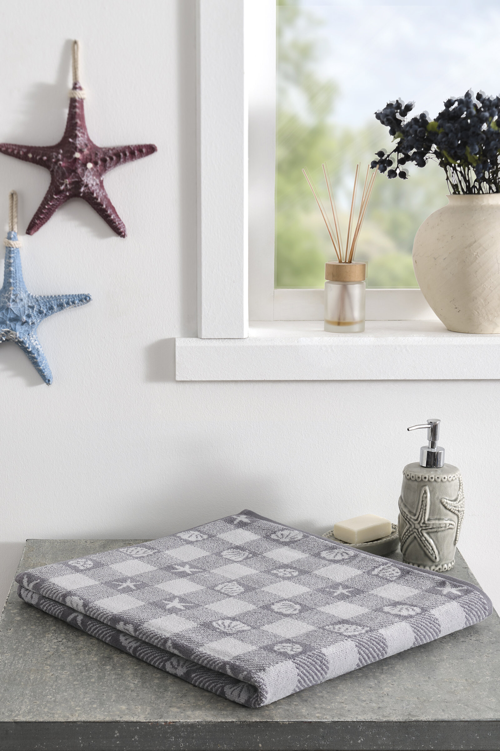 Özdilek Shell Plaid Kadife Banyo Havlusu 90x150 cm