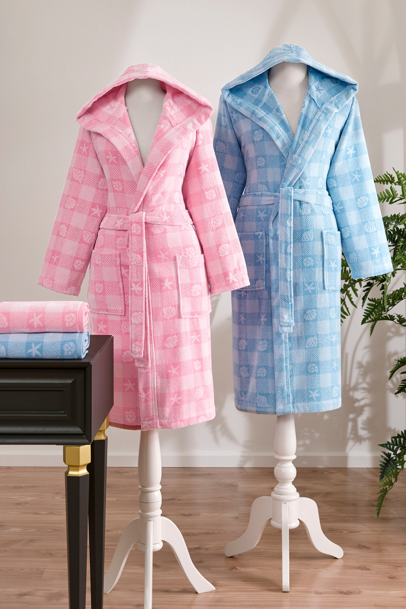 Özdilek Shell Plaid Kadife Happy Aile Seti