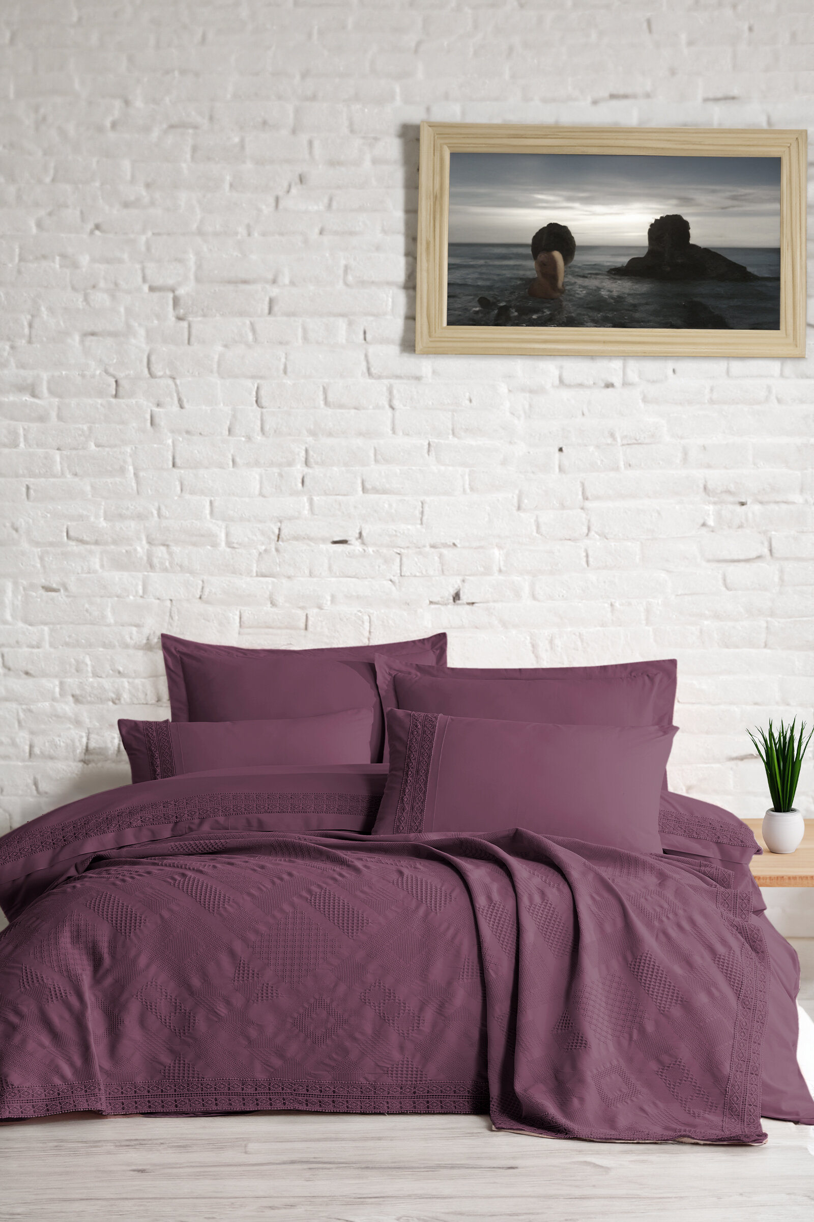 Özdilek Tiara Çift Kişilik Pikeli Nevresim Takımı