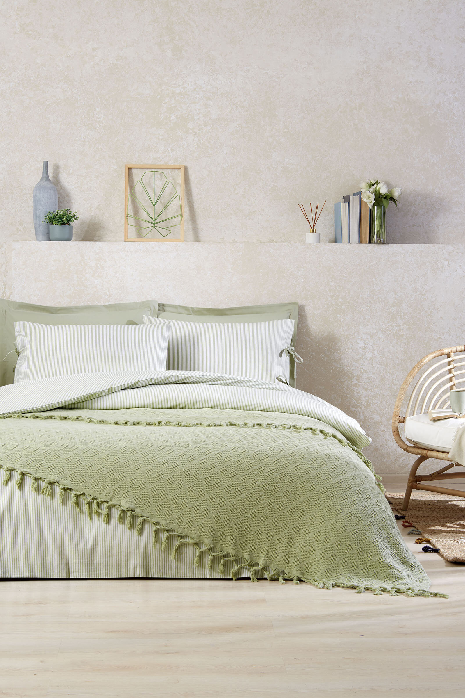 Özdilek Natural Çift Kişilik Pikeli Nevresim Takımı