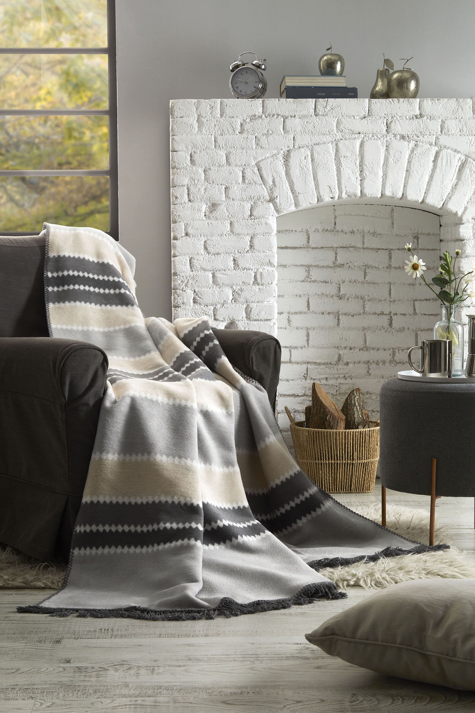 Özdilek Linear Çift Kişilik Pamuklu Battaniye 180x220 cm