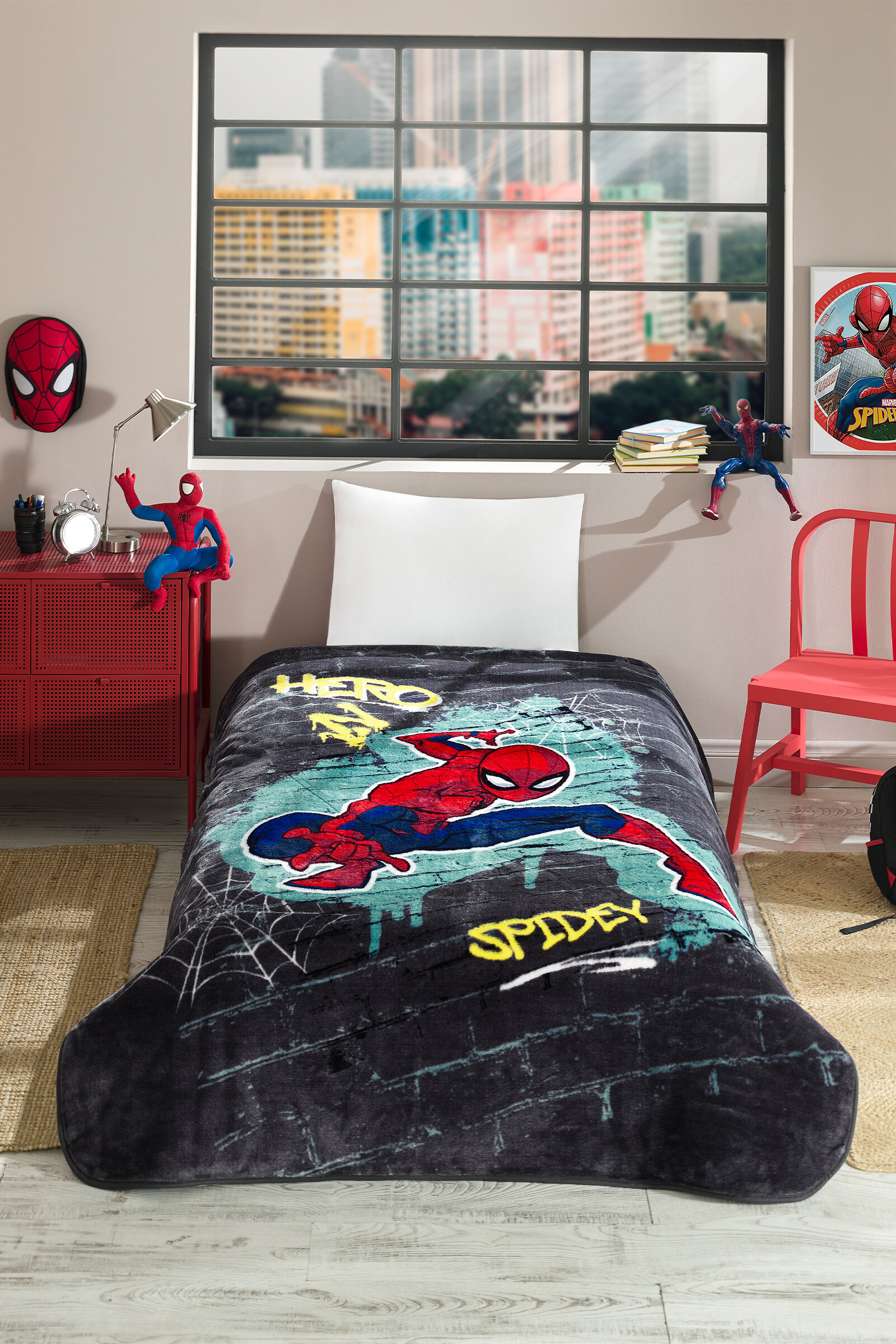 Özdilek Spiderman Hero Lisanslı Tek Kişilik Çocuk Battaniyesi 155x215 cm