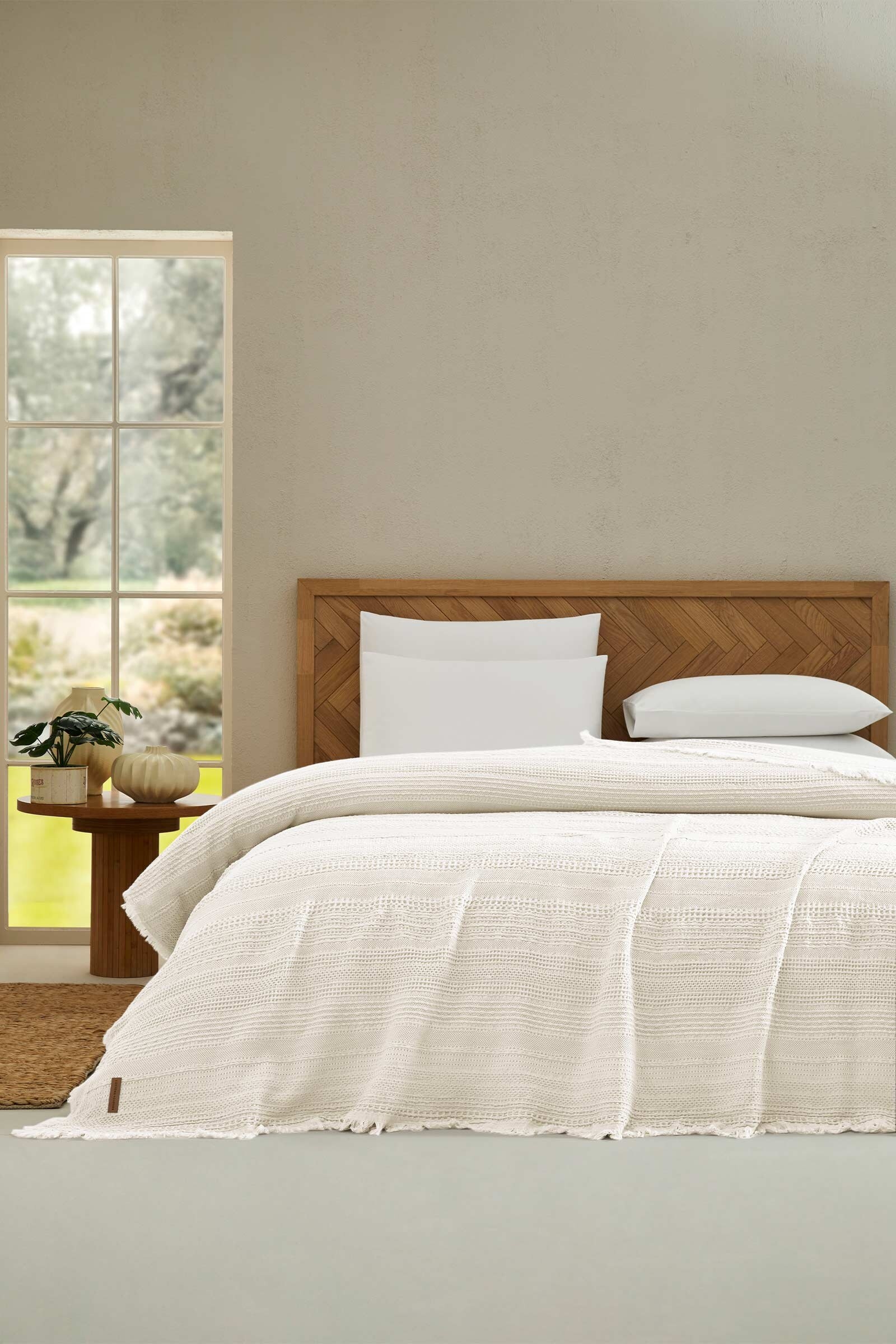 Cottons & Clouds Weave Waffle Throw Örtü 140 x 245 cm