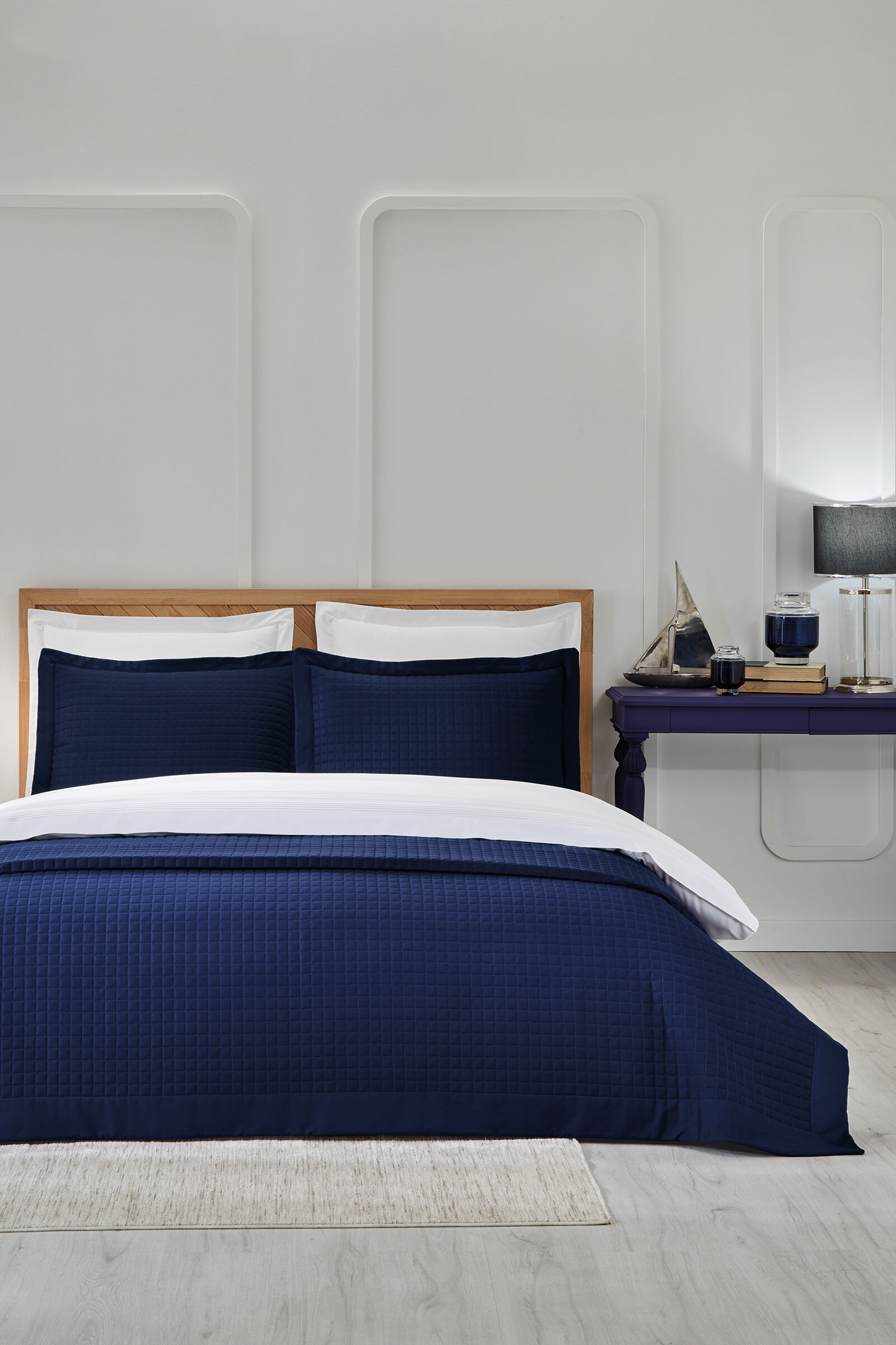 Cottons & Clouds Checked Çift Kişilik Yatak Örtüsü 260 x 270 cm