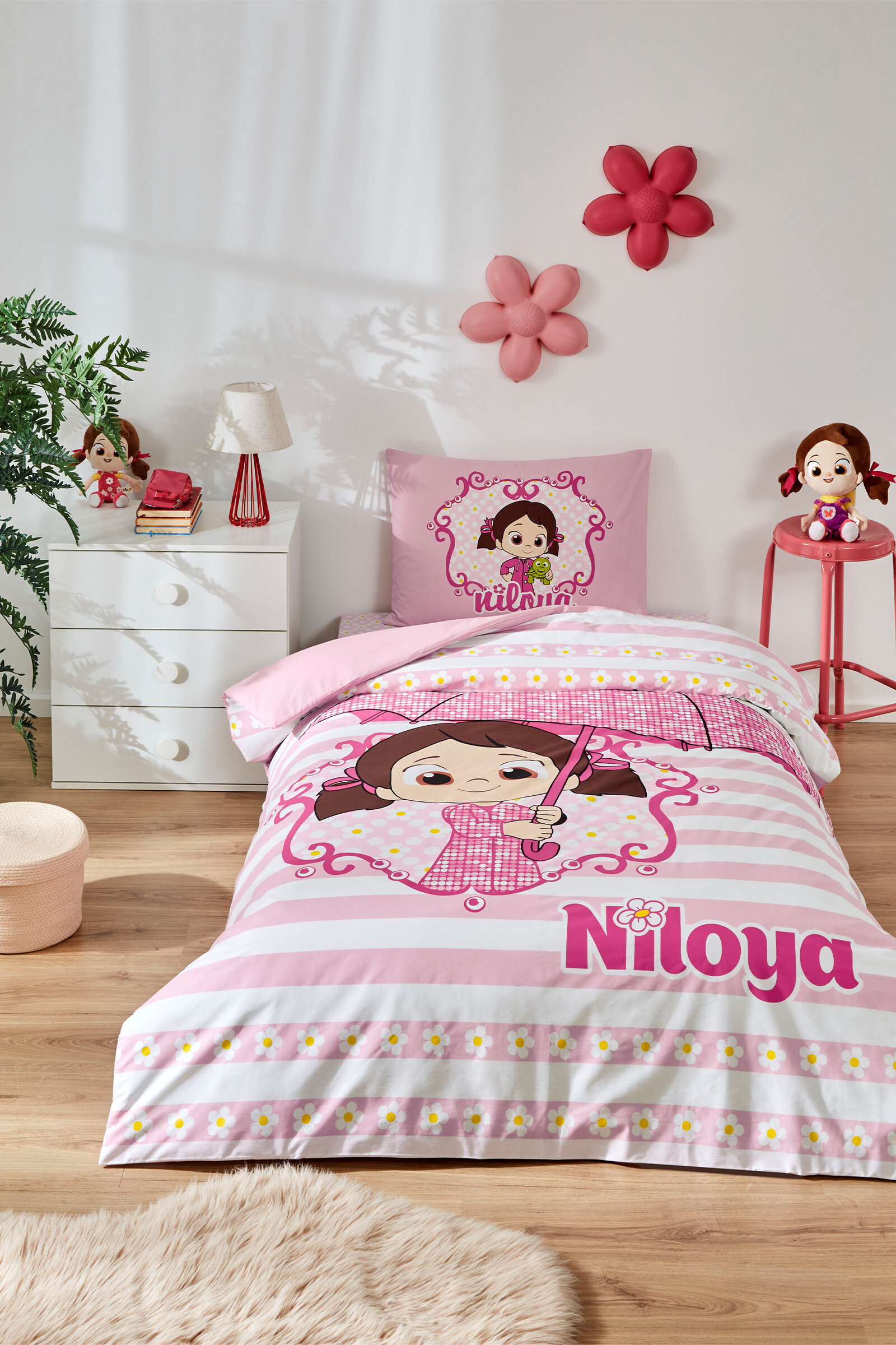 Özdilek Niloya Yağmur Tek Kişilik Lisanslı Lastikli Çarşaf Çocuk Nevresim Takımı