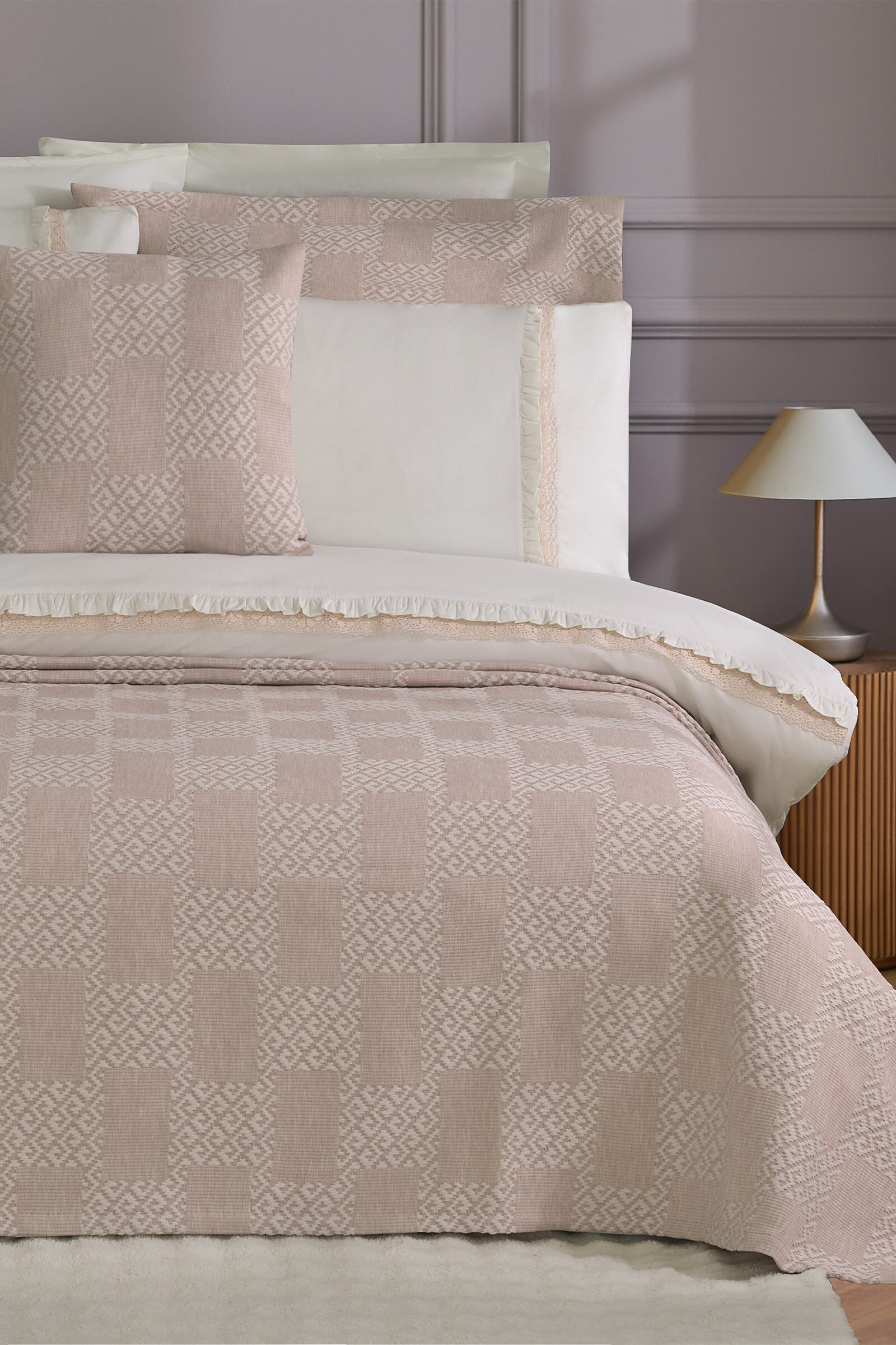 Özdilek Cuatrado Çift Kişilik Pikeli Nevresim Takımı