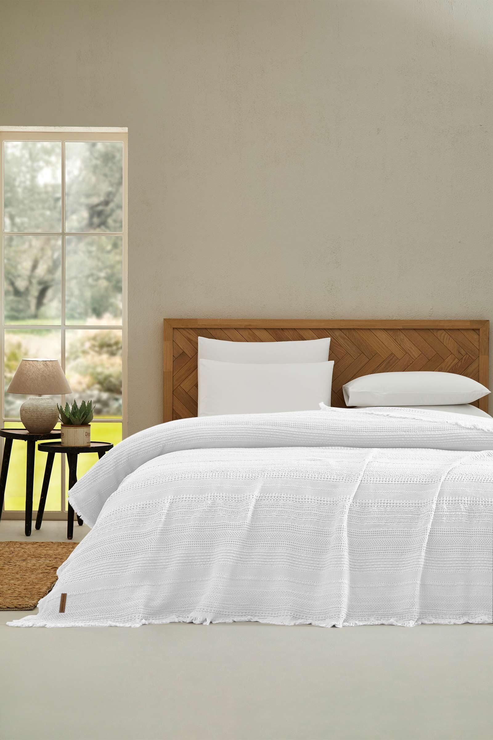 Cottons & Clouds Weave Waffle Throw Örtü 160 x 245 cm