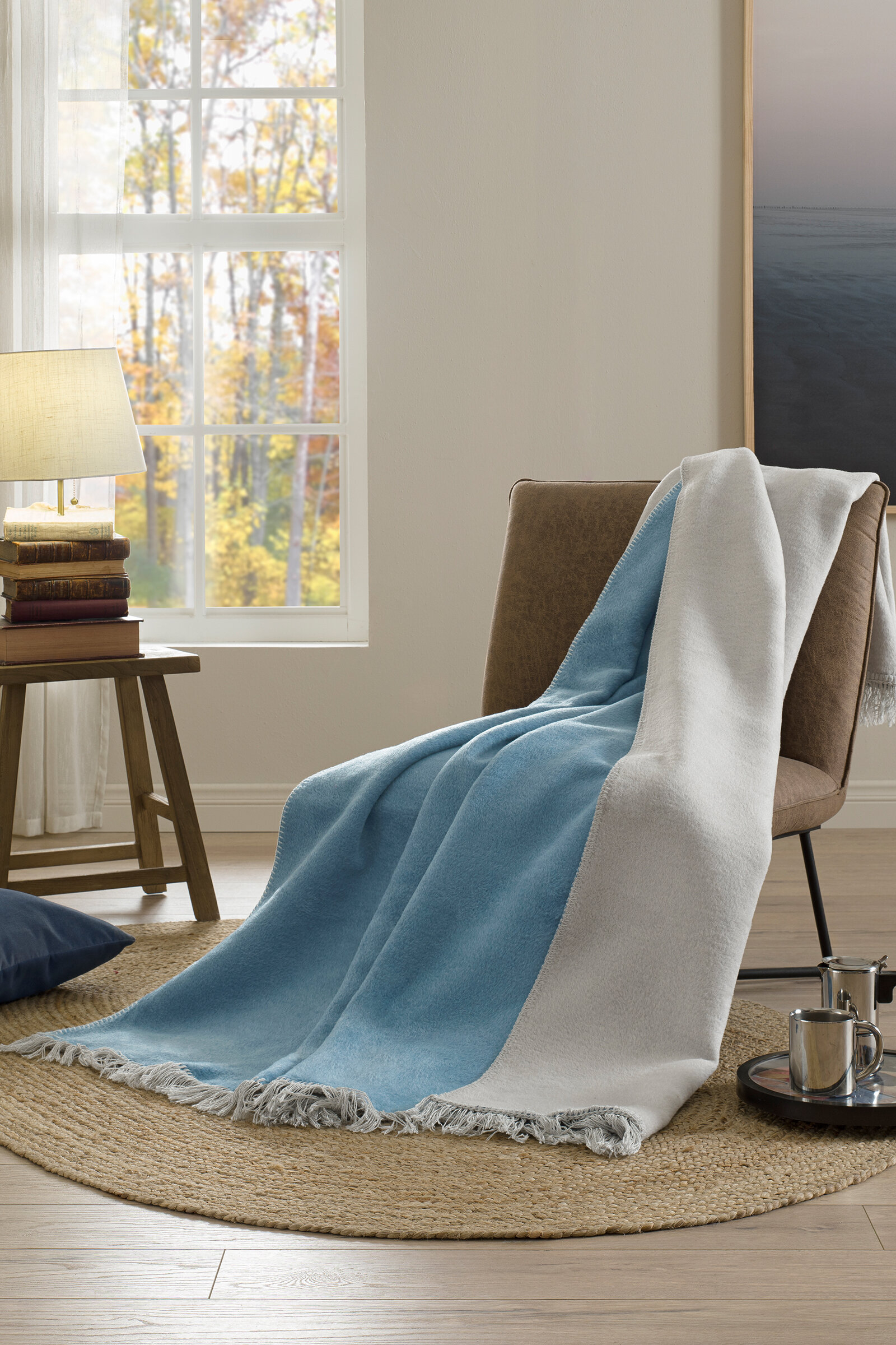 Özdilek Bicolor Çift Kişilik Pamuklu Battaniye 200x220 cm