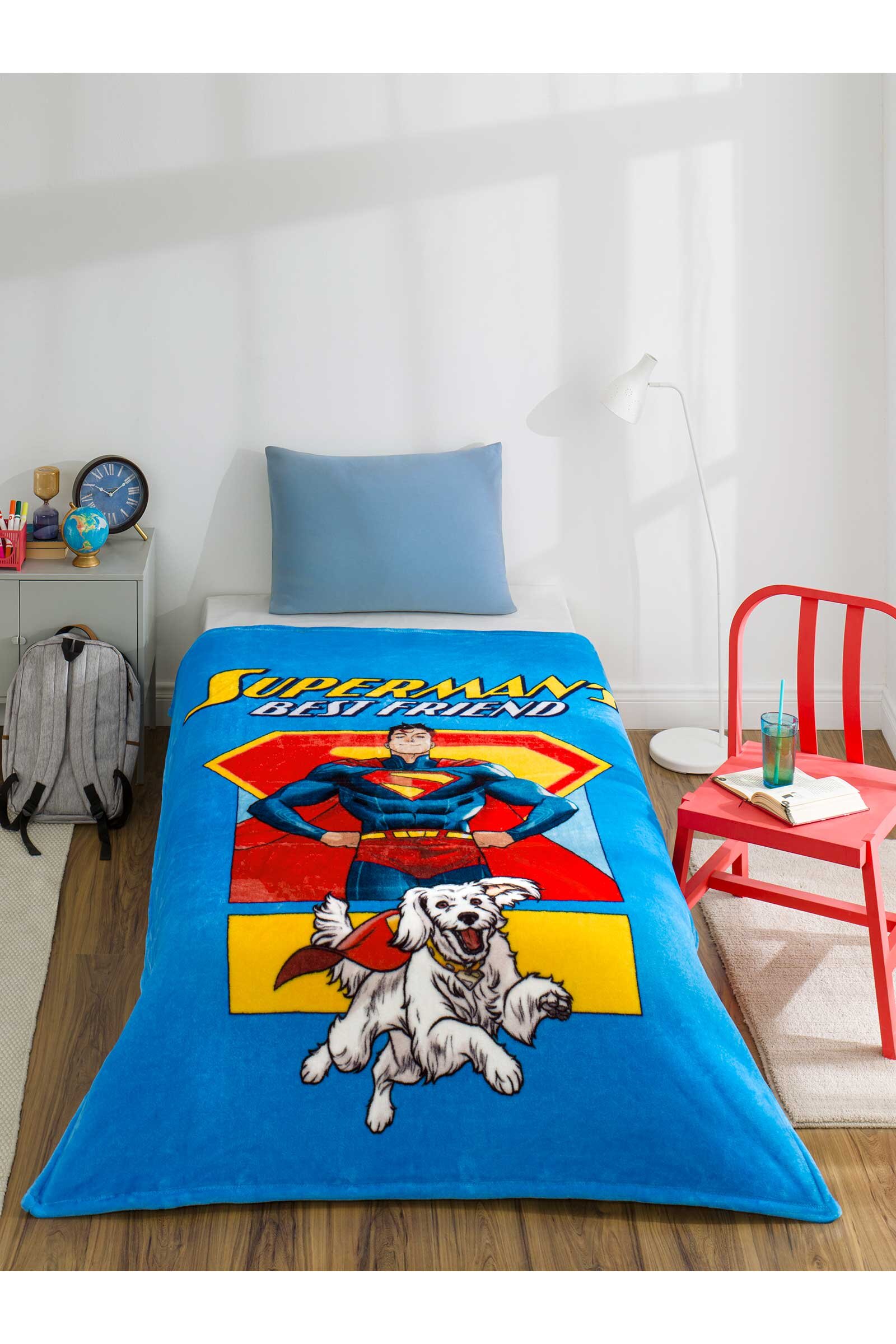 Özdilek Superman Friends Lisanslı Tek Kişilik Çocuk Battaniyesi 150x200 cm